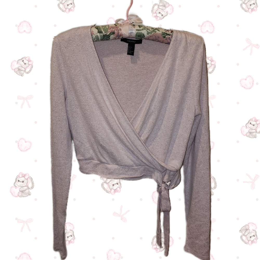 Wrap-front Forever 21 Crop Top Sweater